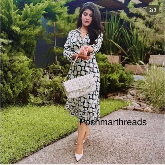 Zara | Dresses | Zara Bloggers Fave Geometric Midi Dress | Poshmark